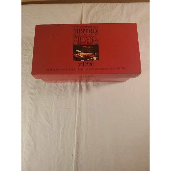 Gourmet Du Village Chevre Cheese Baker Stoneware Bistro Collection Red- Open Box - Picture 15 of 16